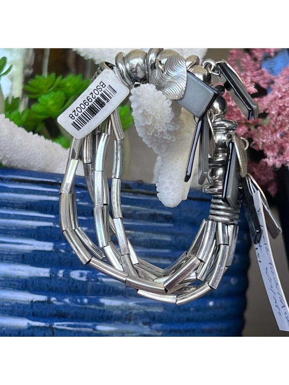 Silver Black and Silver Charms Erica Lyons Fashion Bracelet $16ea / 3 for $25